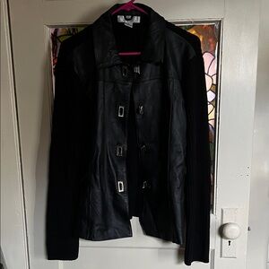 Vintage Leather Sweater Jacket